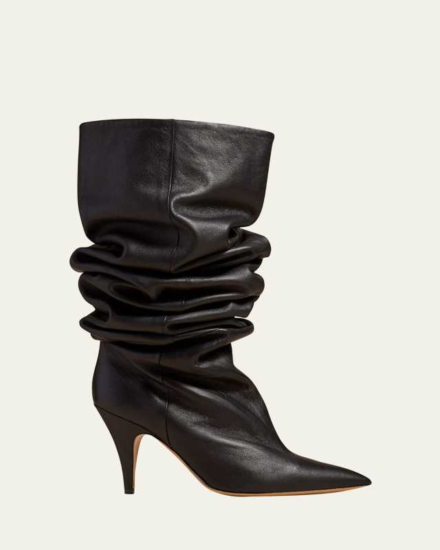 River Slouchy Leather Mid Boots